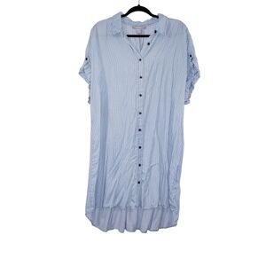 Lucky Brand Pinstripe Button Front Shirt Dress